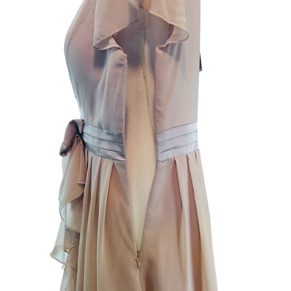 NWT Alisa Pan  Women’s Size 10 Cap Sleeves Short Coctail Dress Chiffon Side Zip - Picture 5 of 14